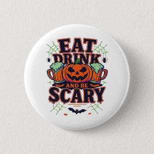 Eat Drink And Be Scary Halloween Design Creative S 6 Cm Round Badge