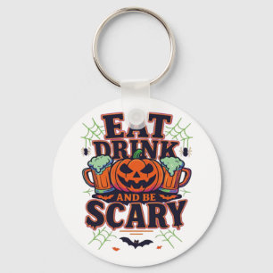 Eat Drink And Be Scary Halloween Design Creative S Key Ring