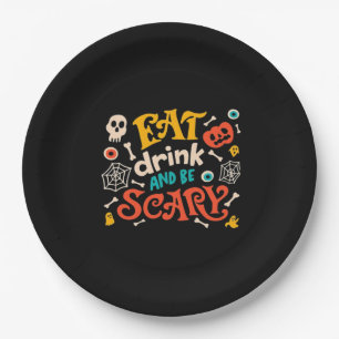Eat Drink And Be Scary Halloween Design Essential Paper Plate