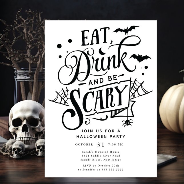 Eat Drink And Be Scary Halloween Invitation (Creator Uploaded)