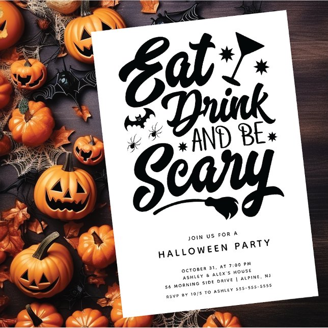 Eat Drink And Be Scary Halloween Invitation (Creator Uploaded)
