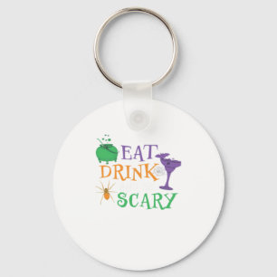Eat Drink And Be Scary Halloween Key Ring