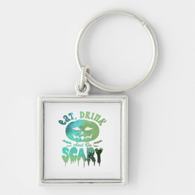 Eat Drink And Be Scary Halloween Light Key Ring (Front)