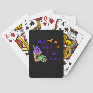 Eat Drink And Be Scary Halloween Minimal Clean Playing Cards
