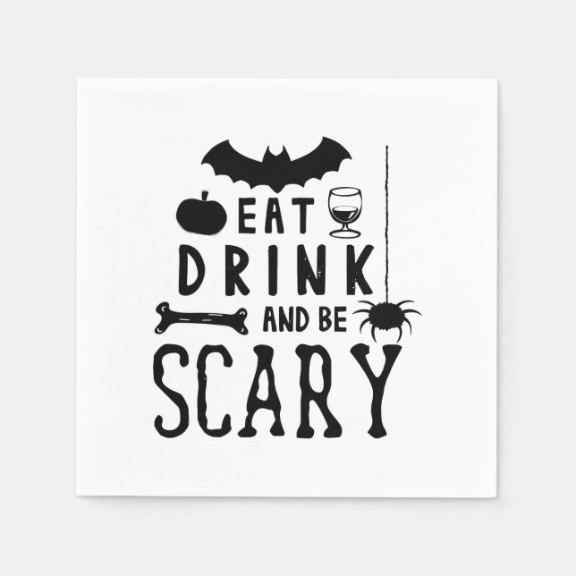 eat drink and be scary halloween napkin (Front)