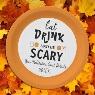 Eat, Drink and Be Scary Halloween Paper Plate