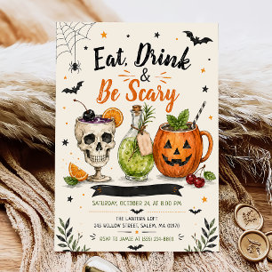 Eat Drink and Be Scary Halloween Party Invitation