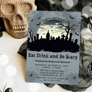 Eat Drink And Be Scary Halloween Party Invitation