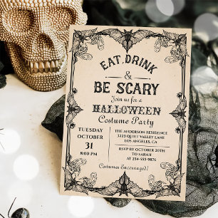 Eat Drink And Be Scary Halloween Party  Invitation