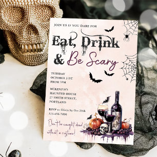 Eat Drink And Be Scary Halloween Party Invitation