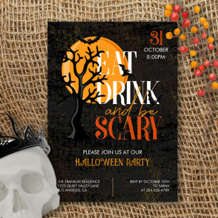 Eat Drink and be Scary Halloween Party Invitation