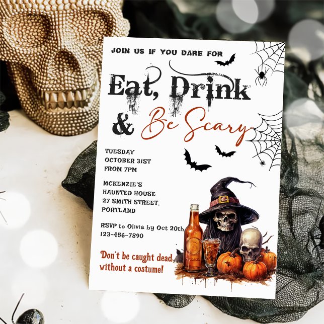 Eat Drink And Be Scary Halloween Party Invitation (Creator Uploaded)