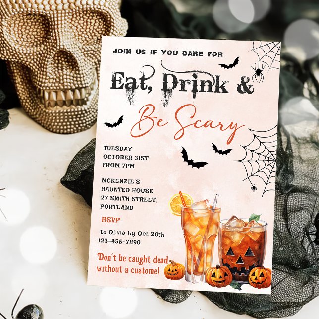 Eat Drink And Be Scary Halloween Party Invitation (Creator Uploaded)