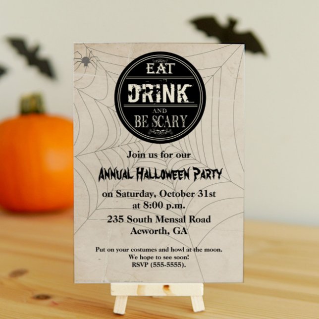 Eat Drink and Be Scary Halloween Party  Invitation (Creator Uploaded)