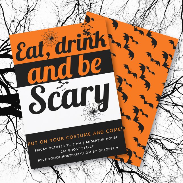 Eat, drink and be scary Halloween party Invitation (Creator Uploaded)