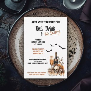 Eat, Drink and Be Scary Halloween Party Invitation