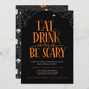 Eat, Drink, and Be Scary Halloween Party Invitation