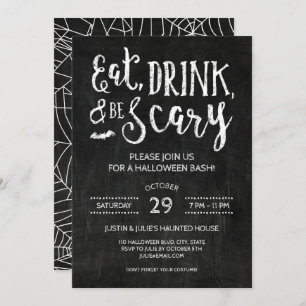 Eat Drink and Be Scary Halloween Party Invitation