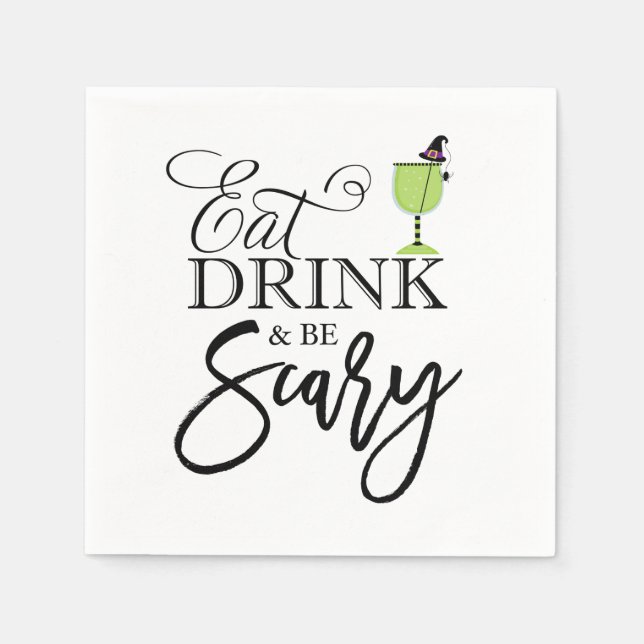 "Eat, Drink and Be Scary" Halloween Party Napkin (Front)