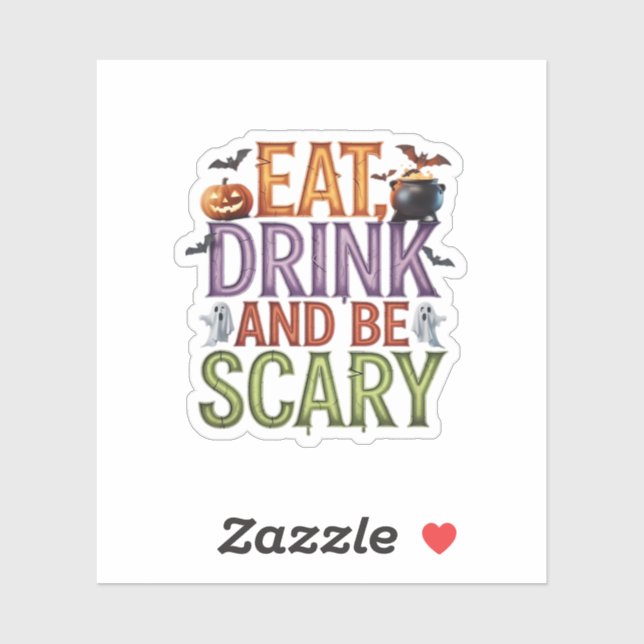 Eat Drink And Be Scary Halloween Party Spooky Desi (Sheet)