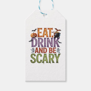 Eat Drink And Be Scary Halloween Party Spooky Desi Gift Tags