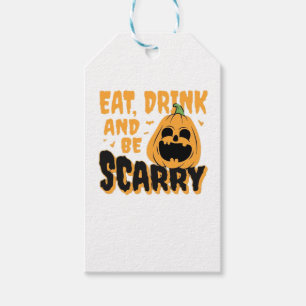 Eat Drink And Be Scary Halloween Pumpkin Vintage G Gift Tags