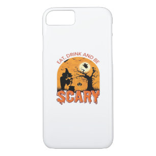 Eat Drink And Be Scary Halloween Scene Vintage Gra iPhone 8/7 Case