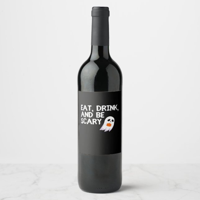 Eat Drink And Be Scary Halloween Spirit Wine Label (Front)