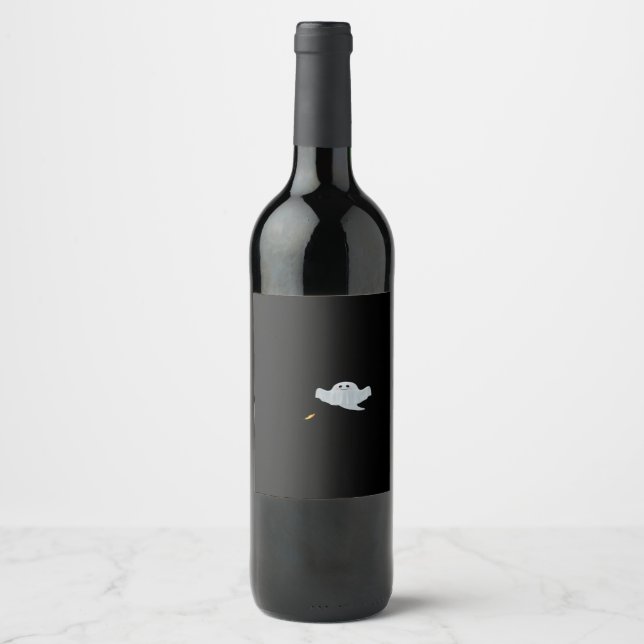 Eat Drink And Be Scary Halloween Trendy Casual Wine Label (Front)