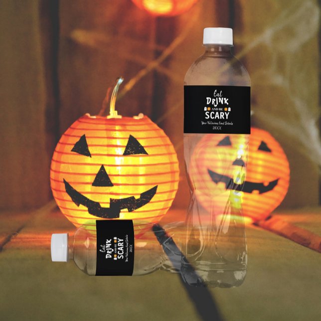 Eat, Drink and Be Scary Halloween Water Bottle Label (Creator Uploaded)