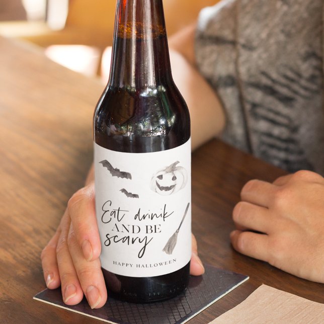 Eat Drink And Be Scary | Happy Halloween Beer Bottle Label (Creator Uploaded)