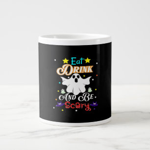 Eat Drink And Be Scary Happy Halloween Day Large Coffee Mug