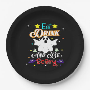 Eat Drink And Be Scary Happy Halloween Day Paper Plate