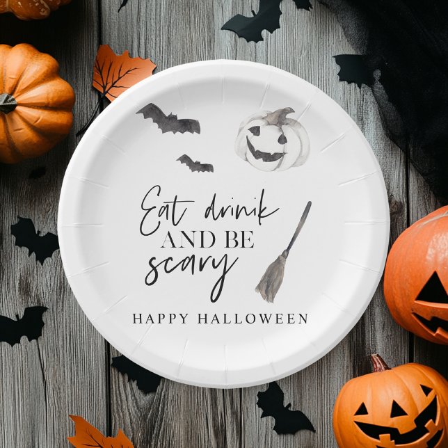 Eat Drink And Be Scary | Happy Halloween Paper Plate (Creator Uploaded)