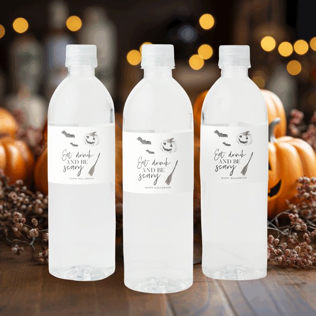 Eat Drink And Be Scary | Happy Halloween Water Bottle Label (Creator Uploaded)