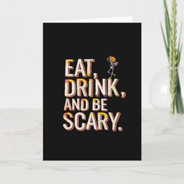Eat Drink And Be Scary Minimal Clean Card (Front)