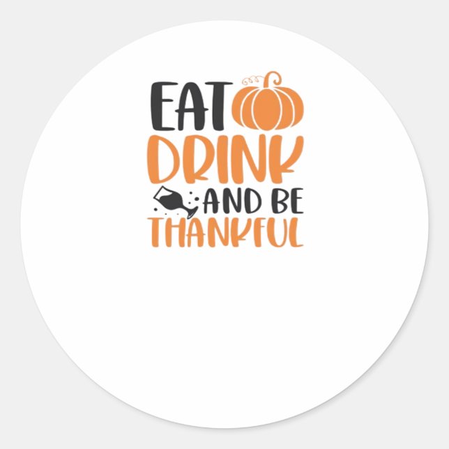 Eat Drink And Be Scary Minimal Clean Classic Round Sticker (Front)