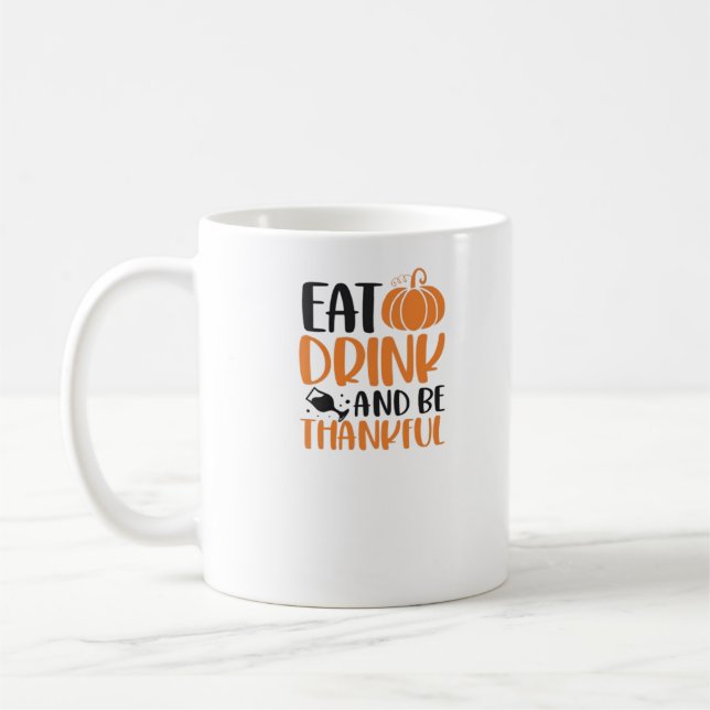 Eat Drink And Be Scary Minimal Clean Coffee Mug (Left)