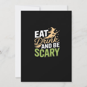 Eat Drink And Be Scary Minimal Clean Holiday Card