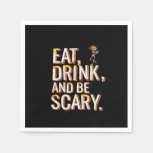 Eat Drink And Be Scary Minimal Clean Napkin