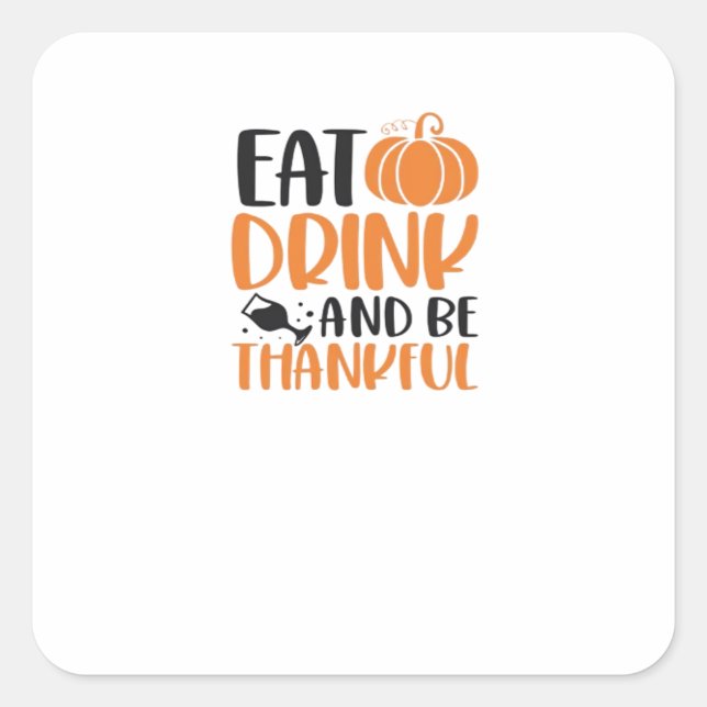 Eat Drink And Be Scary Minimal Clean Square Sticker (Front)