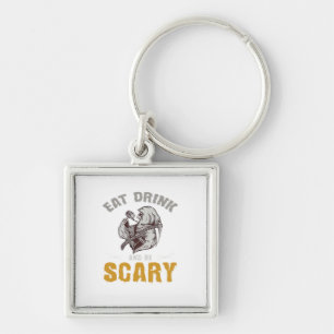 Eat Drink And Be Scary Reaper Minimal Clean Key Ring