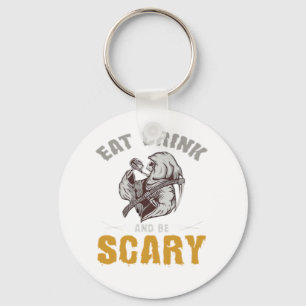 Eat Drink And Be Scary Reaper Minimal Clean Key Ring