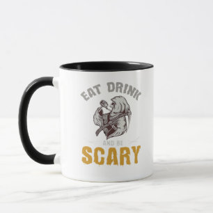 Eat Drink And Be Scary Reaper Minimal Clean Mug