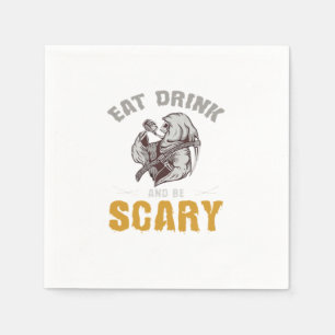 Eat Drink And Be Scary Reaper Minimal Clean Napkin