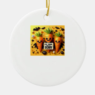 Eat Drink And Be Scary Retro Classic Ceramic Ornament