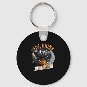 Eat Drink And Be Scary Retro Classic Key Ring