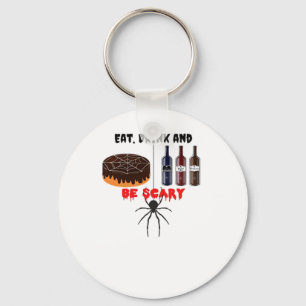 Eat Drink And Be Scary Retro Classic Key Ring
