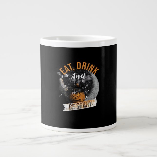 Eat Drink And Be Scary Retro Classic Large Coffee Mug (Front)