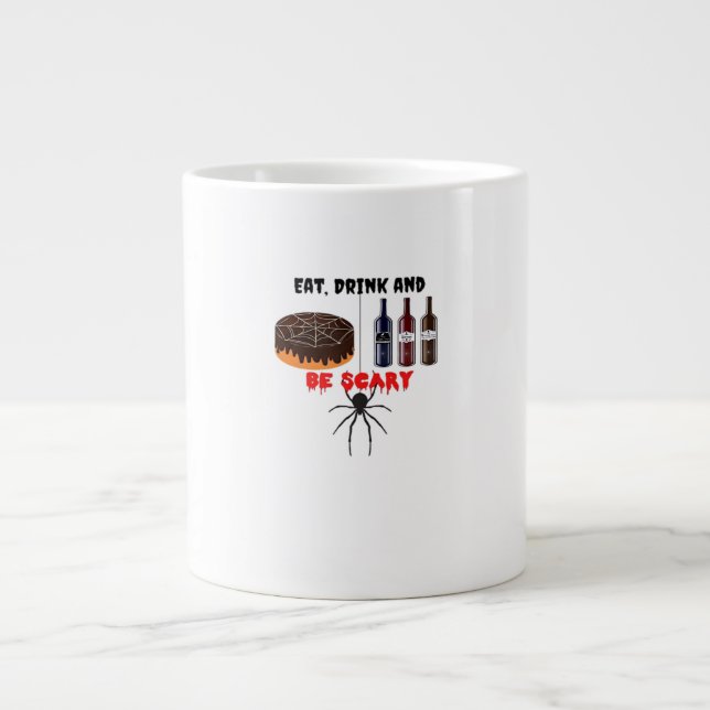 Eat Drink And Be Scary Retro Classic Large Coffee Mug (Front)